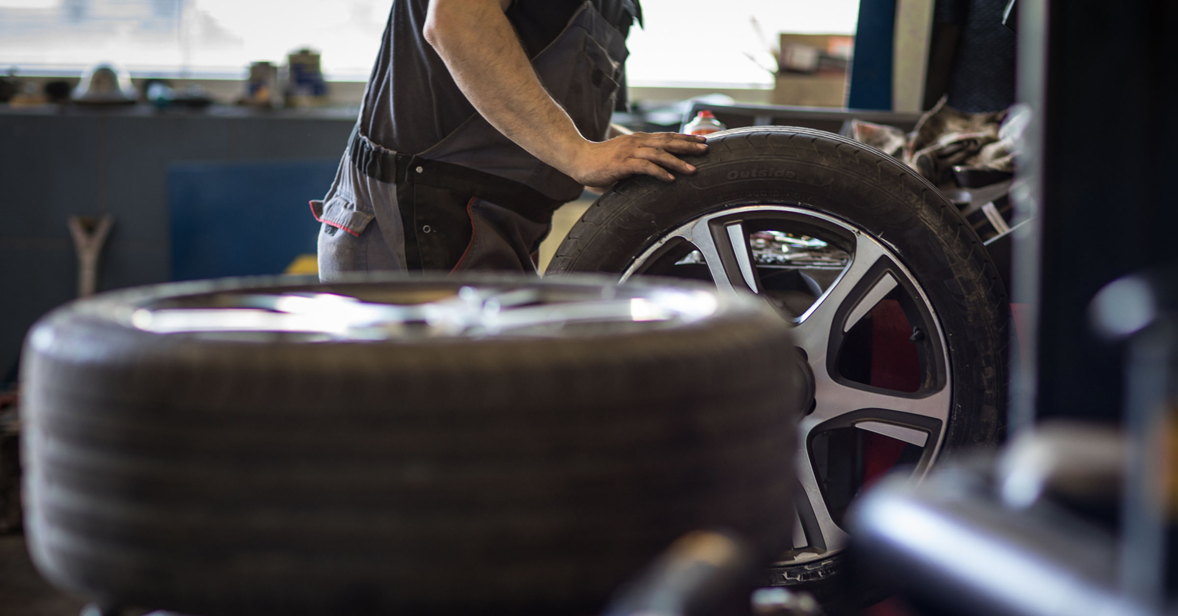 Tasker performing a Wheel & Tyre Service job.