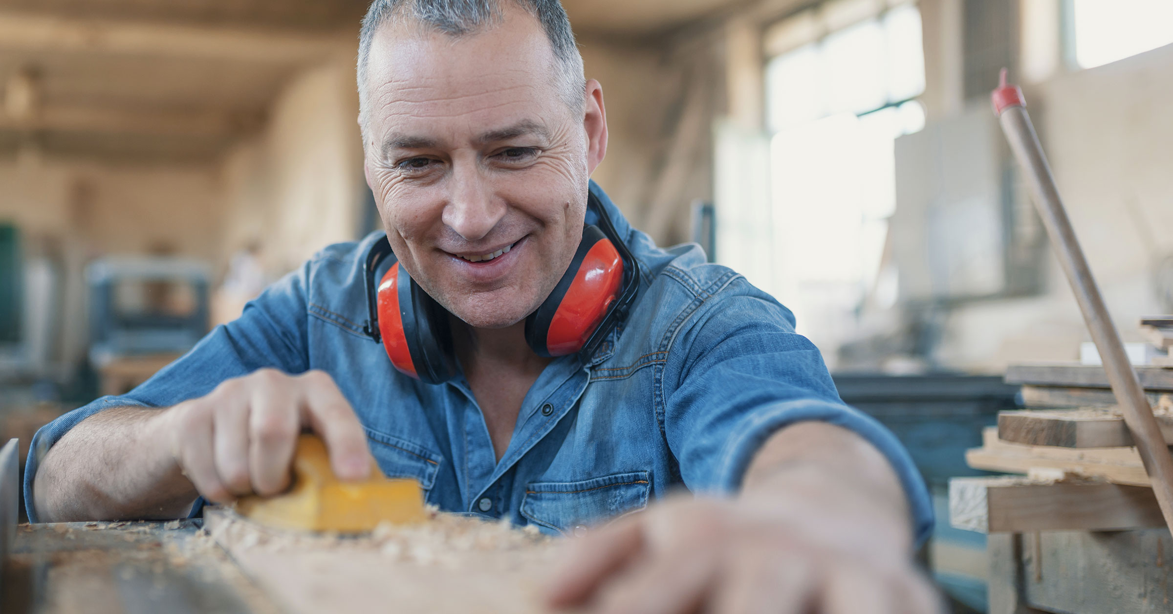 Tasker performing a Carpentry job.