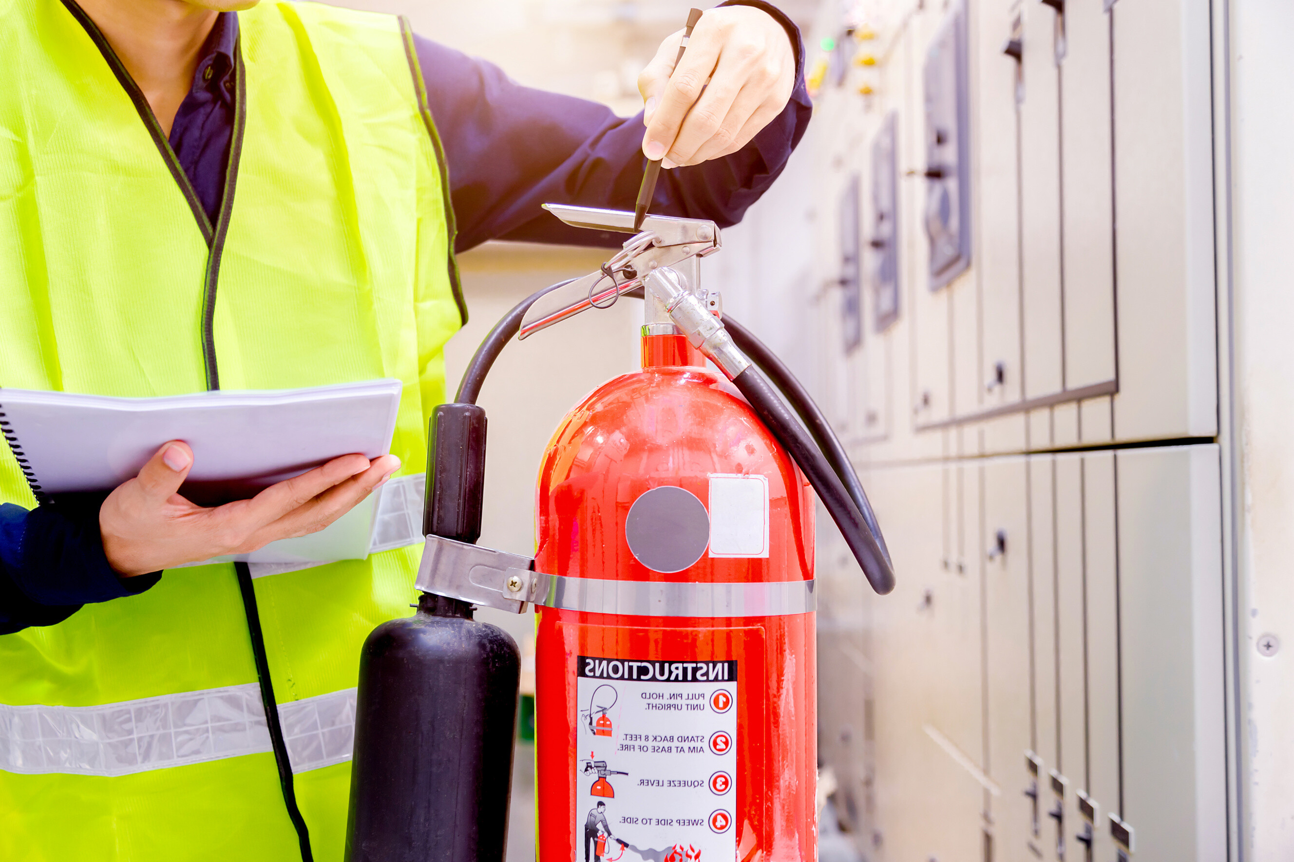 Tasker performing a Fire Risk Assessment Service job.